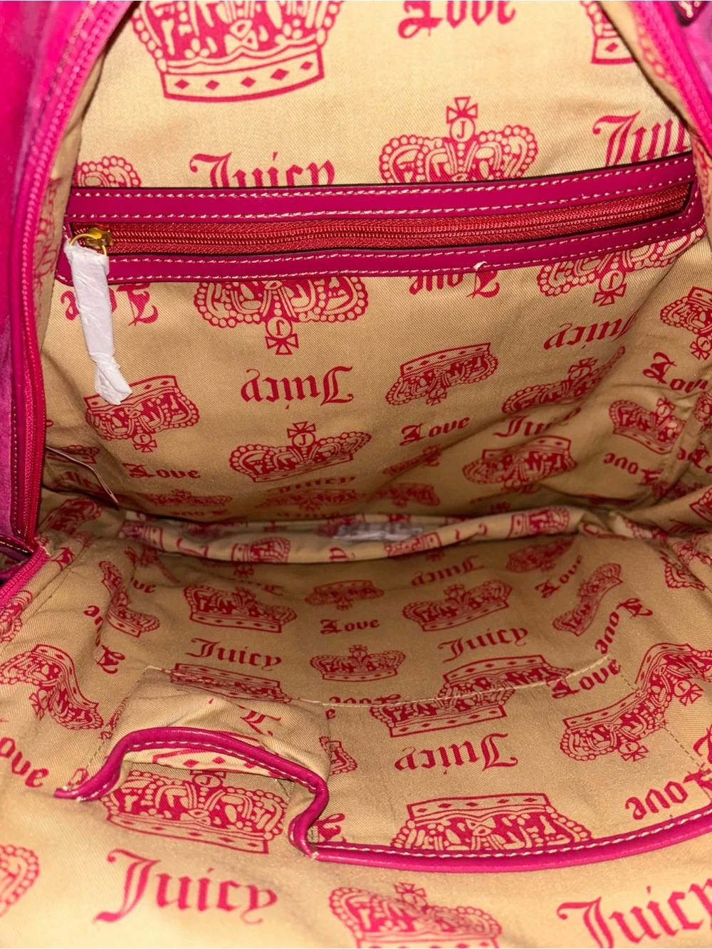 Vintage Juicy Couture Hot Pink TERRYCLOTH Embroidered Backpack